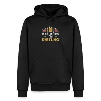Strick-Hobby-Humor für einen lustigen - Männer Premium Bio Hoodie - Schwarz - Vorne - Nico (187cm)