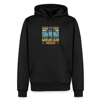 Suche Team Bergrettung Mountain Patrol - Männer Premium Bio Hoodie - Schwarz - Vorne - Nico (187cm)