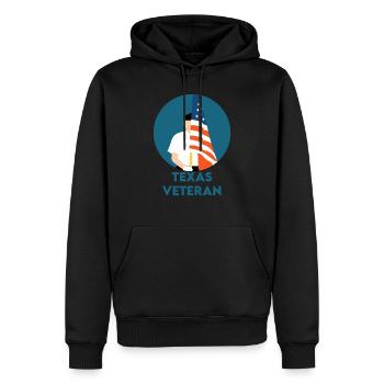 Texas Veteran - Männer Premium Bio Hoodie - Schwarz - Vorne - Nico (187cm)