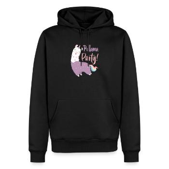 Pyllama Party Llama Alpaca Funny Pyjama - Men’s Premium Organic Hoodie - black - Front - Nico (187cm)