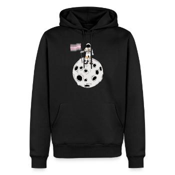 Demigirl Astronaute sur la Lune Demigirl Drapeau Demigirl - Sweat à capuche Premium bio Homme - noir - Devant - Nico (187cm)