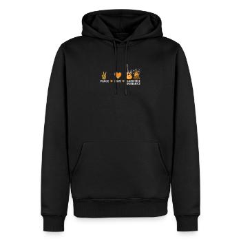 Peace Love Campfire Romance drôle de feu de camp - Sweat à capuche Premium bio Homme - noir - Devant - Nico (187cm)