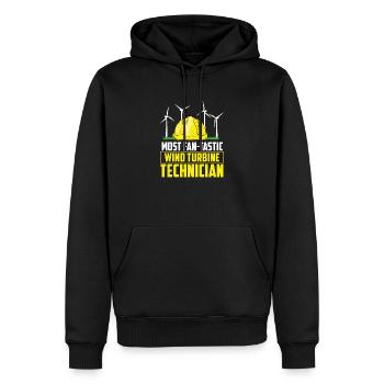 Le plus fan de technicien d'éolienne amusant - Sweat à capuche Premium bio Homme - noir - Devant - Nico (187cm)