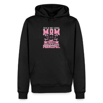 Crush On The Principal Humour Homeschool Mom - Sweat à capuche Premium bio Homme - noir - Devant - Nico (187cm)