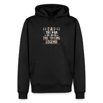Papa der Mann Der Mythos Lustiger Fecht-Sarkasmus - Männer Premium Bio Hoodie - Schwarz - Vorne - Nico (187cm)