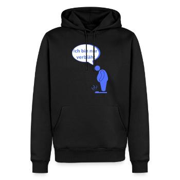 verbläht - Männer Premium Bio Hoodie - Schwarz - Vorne - Nico (187cm)