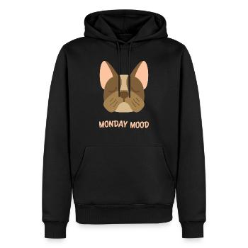 Montag Stimmung Französische Bulldogge - Männer Premium Bio Hoodie - Schwarz - Vorne - Nico (187cm)