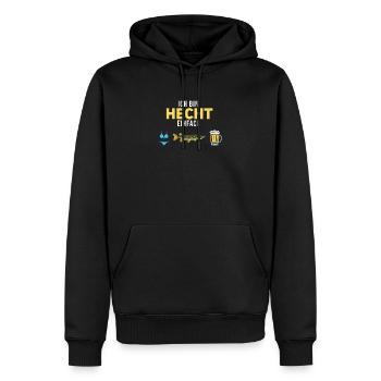 I Am Pike Easy a besoin d"un pêcheur pêcheur à la - Sweat à capuche Premium bio Homme - noir - Devant - Nico (187cm)