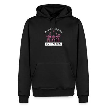 Mon joueur préféré m'appelle maman pour un - Sweat à capuche Premium bio Homme - noir - Devant - Nico (187cm)