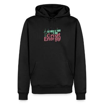 Sending You Great Energy Drôle Technicien en - Sweat à capuche Premium bio Homme - noir - Devant - Nico (187cm)