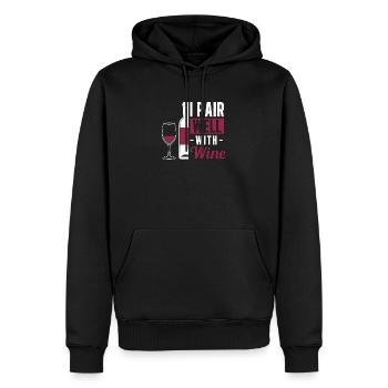 I pair Well With Wine Drôle Drink For A Wine - Sweat à capuche Premium bio Homme - noir - Devant - Nico (187cm)