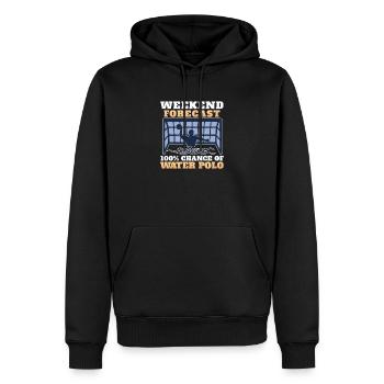 Weekend Forecast 100% Chance Funny Water Polo - Men’s Premium Organic Hoodie - black - Front - Nico (187cm)