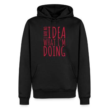 Aucune idée - Sweat à capuche Premium bio Homme - noir - Devant - Nico (187cm)