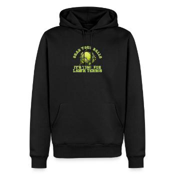 Schnapp dir deine Bälle Lustiges Tennisspiel - Männer Premium Bio Hoodie - Schwarz - Vorne - Nico (187cm)