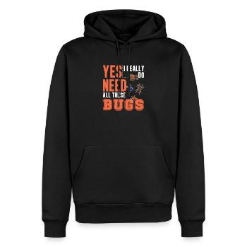 Yes I Really Do Need All This Bugs Entomologiste - Sweat à capuche Premium bio Homme - noir - Devant - Nico (187cm)