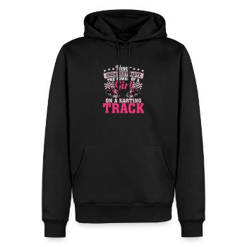 Never Underestimate The Power Of A Girl Funny - Men’s Premium Organic Hoodie - black - Front - Nico (187cm)