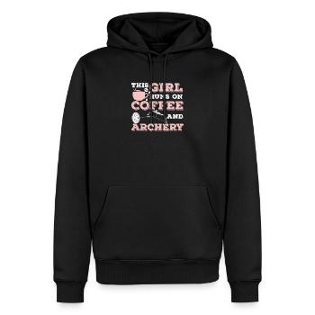 Dieses Mädchen läuft auf Kaffee, lustige - Männer Premium Bio Hoodie - Schwarz - Vorne - Nico (187cm)