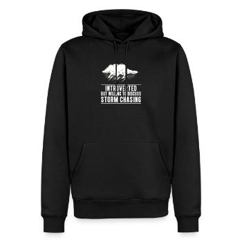 Introverti mais prêt à discuter de Funny Storm - Sweat à capuche Premium bio Homme - noir - Devant - Nico (187cm)