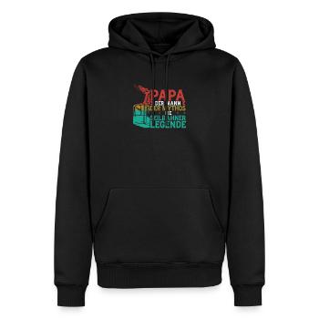 Papa Die Seilbahner Legende Bergbahn Gondel - Männer Premium Bio Hoodie - Schwarz - Vorne - Nico (187cm)