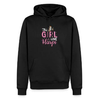 This Girl Love Harps Jeu de harpes amusant - Sweat à capuche Premium bio Homme - noir - Devant - Nico (187cm)