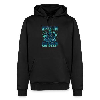 Deep Calm And Go Deep Lustiges technisches Tauchen - Männer Premium Bio Hoodie - Schwarz - Vorne - Nico (187cm)