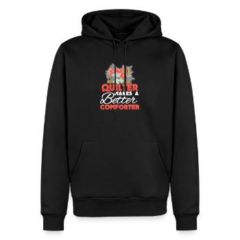 Funny Machine Quilting Humour pour machine à - Sweat à capuche Premium bio Homme - noir - Devant - Nico (187cm)