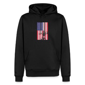 Amerikanische Flagge Baseball Catcher - Männer Premium Bio Hoodie - Schwarz - Vorne - Nico (187cm)
