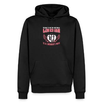 The Only Thing Tougher Than A Funny Powerline - Men’s Premium Organic Hoodie - black - Front - Nico (187cm)