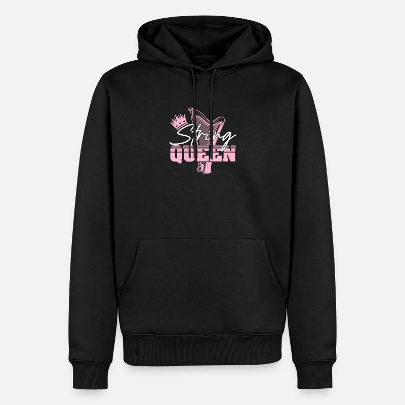 String Queen Harpist Drôle - Sweat à capuche Premium bio Homme - noir