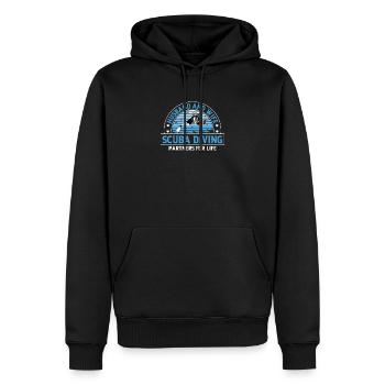 Ehemann und Ehefrau Tauchpartner fürs Leben - Männer Premium Bio Hoodie - Schwarz - Vorne - Nico (187cm)