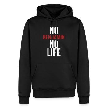 Kein Benjamin Kein Leben - Männer Premium Bio Hoodie - Schwarz - Vorne - Nico (187cm)