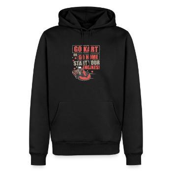 Go Kart Or Go Home Funny Go-Kart Racing Fan For A - Men’s Premium Organic Hoodie - black - Front - Nico (187cm)