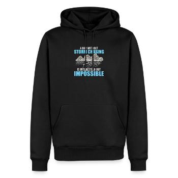 Ein Tag ohne lustigen Meteorologie-Humor für - Männer Premium Bio Hoodie - Schwarz - Vorne - Nico (187cm)