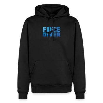 Free Diver Logo Freitauchen Ocean - Männer Premium Bio Hoodie - Schwarz - Vorne - Nico (187cm)