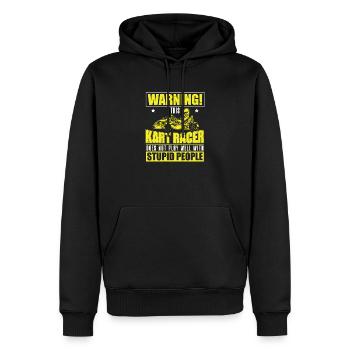Warnung Lustiger Go-Kart-Rennhumor für einen - Männer Premium Bio Hoodie - Schwarz - Vorne - Nico (187cm)
