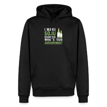 I Make Soju Disappear, What's Your Superpower ? - Sweat à capuche Premium bio Homme - noir - Devant - Nico (187cm)