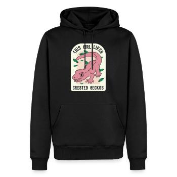 Mädchen mag Geckos Nette Eidechse Exotisches Tier - Männer Premium Bio Hoodie - Schwarz - Vorne - Nico (187cm)