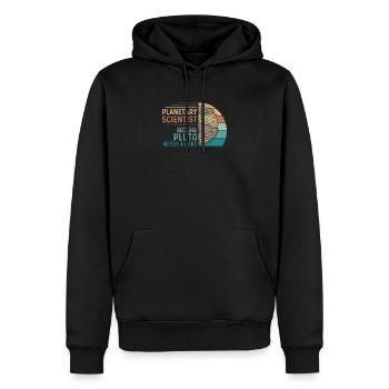 Vintage Planetary Science Astronomy For A Planet - Men’s Premium Organic Hoodie - black - Front - Nico (187cm)