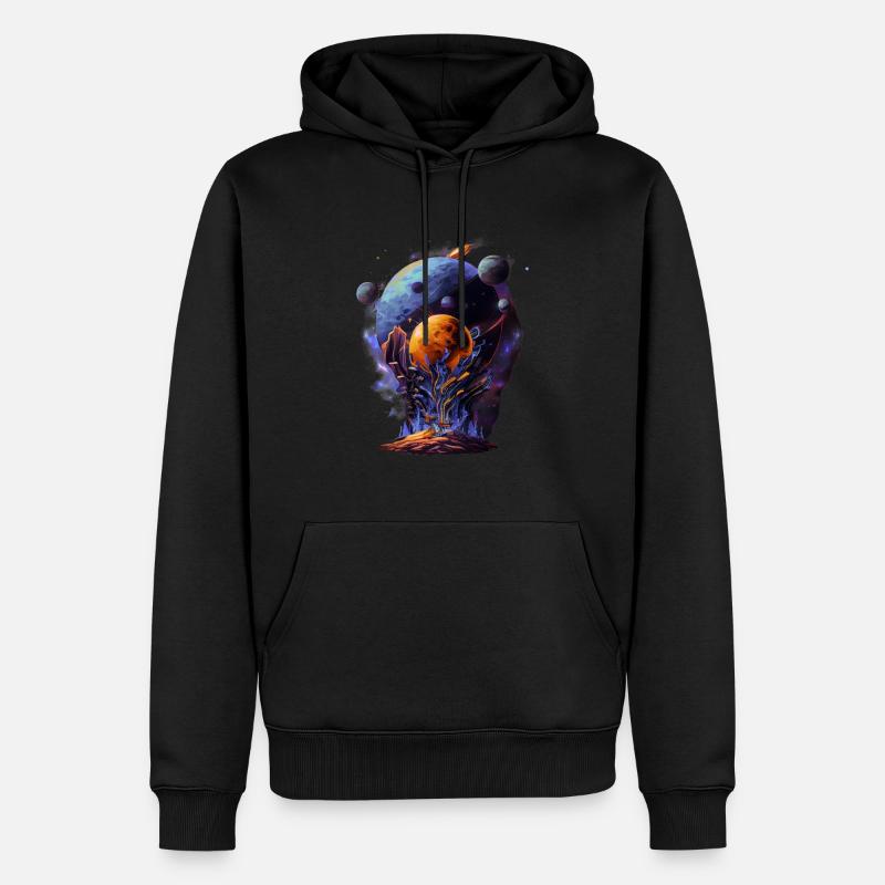 Espace Alpha - Sweat à capuche Premium bio Homme - noir