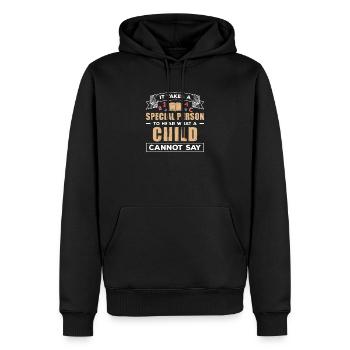 Diagnosticien inspirant aidant les handicapés des - Sweat à capuche Premium bio Homme - noir - Devant - Nico (187cm)