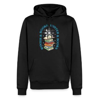 Journées d'hiver, livres de lecture, littérature - Sweat à capuche Premium bio Homme - noir - Devant - Nico (187cm)