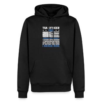 Patriotischer Transport-Sicherheitsheld für einen - Männer Premium Bio Hoodie - Schwarz - Vorne - Nico (187cm)
