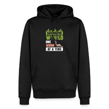 Save The World Humour Vermiculture Humour pour un - Sweat à capuche Premium bio Homme - noir - Devant - Nico (187cm)