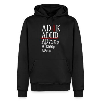 ADHD - AD4K - Männer Premium Bio Hoodie - Schwarz - Vorne - Nico (187cm)