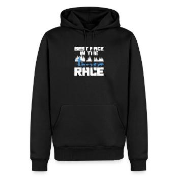 Meilleur rythme dans la course Funny Mushing Sled - Sweat à capuche Premium bio Homme - noir - Devant - Nico (187cm)