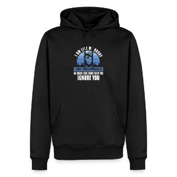 I Am Like My Husky Funny Mushing Schlitten Dog - Männer Premium Bio Hoodie - Schwarz - Vorne - Nico (187cm)