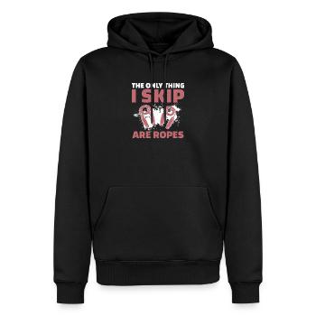 The Only Thing I Skip Are Ropes Corde à sauter - Sweat à capuche Premium bio Homme - noir - Devant - Nico (187cm)