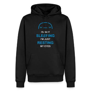 je ne dors pas Citation - Sweat à capuche Premium bio Homme - noir - Devant - Nico (187cm)