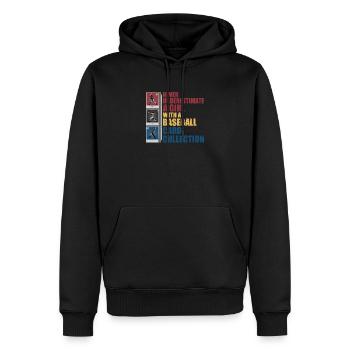 Collection de cartes de baseball vintage pour une - Sweat à capuche Premium bio Homme - noir - Devant - Nico (187cm)