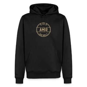 Bester Amir Der Welt Funny Men's Name - Men’s Premium Organic Hoodie - black - Front - Nico (187cm)